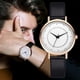 thumbnail image 5 of Reloj redondo de pulsera informal de moda Reloj de pulsera de cuarzo Correa de PU (oro rosa), 5 of 5
