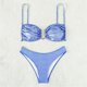 thumbnail image 3 of Gibobby Conjunto de Bikini para Mujer Bikini de cintura alta para mujer, diseño en forma de U, conjunto de Bikini con cordones, traje de baño, ropa inter(Azul,X-CH), 3 of 5