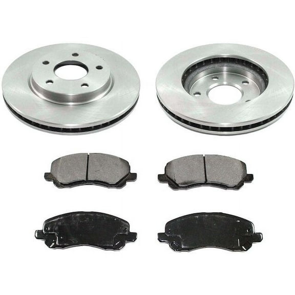 Front Brake Pad and Rotor Kit - Compatible with 2007 - 2012 Dodge Caliber 2008 2009 2010 2011