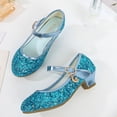 thumbnail image 2 of VUHXZWAF Girls Dress Shoes Kids Heels Rhinestone Bows Wedding and Party Trendy Footwear Size 3, 2 of 4