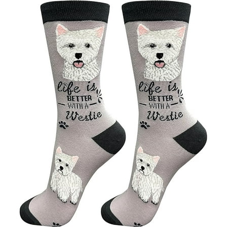 E&S Pets Pet Lover Socks, Life is Better with a Westie, West Highland Terrier