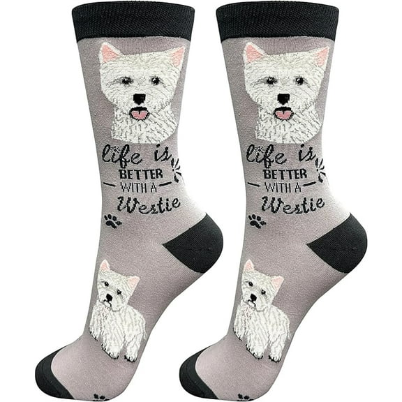 E&S Pets Pet Lover Socks, Life is Better with a Westie, West Highland Terrier