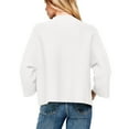thumbnail image 6 of Lovskoo 2024 Sweaters for Women Winter Pullover Loose Knitting Shirt 3/4 Sleeve Solid Color Sweater Top Shirt White, 6 of 6