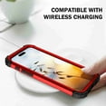 thumbnail image 4 of Dteck for iPhone 16 Pro Max with Wrist Strap, 3 in 1 Full Body Rugged Shockproof Slim Hybrid Heavy Duty Hard PC Cover Soft Silicone Rugged Bumper Protective Case, Red, 4 of 5