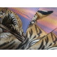 thumbnail image 4 of Ambesonne Savannah Quilted Bedspread Set 3 Pcs, Tiger and Colorful Sunset, Queen Size, Lavender and Mustard, 4 of 5