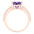 thumbnail image 4 of Clara Pucci 14K Rose Gold Solid Gold Alexandrite Solitaire with Accents Anniversary Ring for Women - 2.48 cttw Princess Cut, 4 of 8