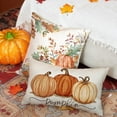 thumbnail image 3 of Fall Pillow Covers 12x20 Inch Fall Autumn Thanksgiving Ink Painting Orange Pumpkins Lumbar Pillowcase Cotton Linen DecorativeDecoration for Home couch 14J, 3 of 5