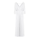 thumbnail image 4 of Mamelucos Mono informal con cuello en V para mujer Temperamento Mono suelto de pierna ancha (Blanco S) Ygjytge Blanco T S para Mujer, 4 of 8