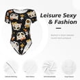 thumbnail image 6 of Rateoe Flower Fox Printed Women Rash Guard Short Sleeve,Tummy control Swimsuit Surfing Swimsuit Bathing Suit Short-sleeved Onesie UPF 50+, 6 of 6
