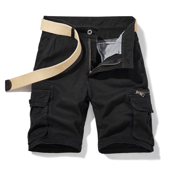 AURIGATE Relaxed Fit Cargo Shorts For Men Casual Multi-Pocket Zipper Deco Shorts Outdoor Twill Lightweight Short Pants