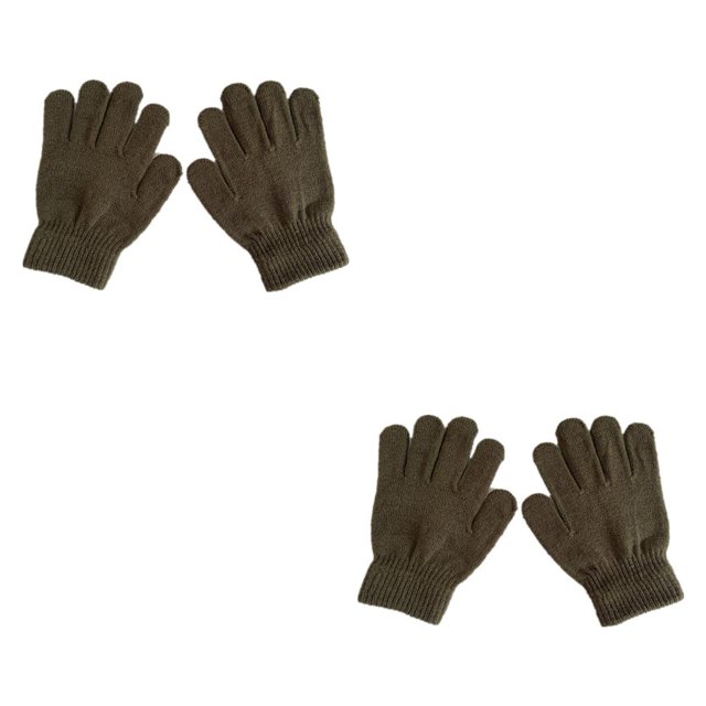 Qarigey 1 par de guantes para niños, exquisitos, sencillos, prácticos, para niños y niñas, cubierta para los dedos, accesorio de ropa para Ejercito verde 2piezas