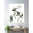 thumbnail image 2 of Cool Japanese Deer Art With Kanji Poster Wall Art, Modern Wall Decor For Living Room Bedroom, 8x12 UNFRAMED, 2 of 3