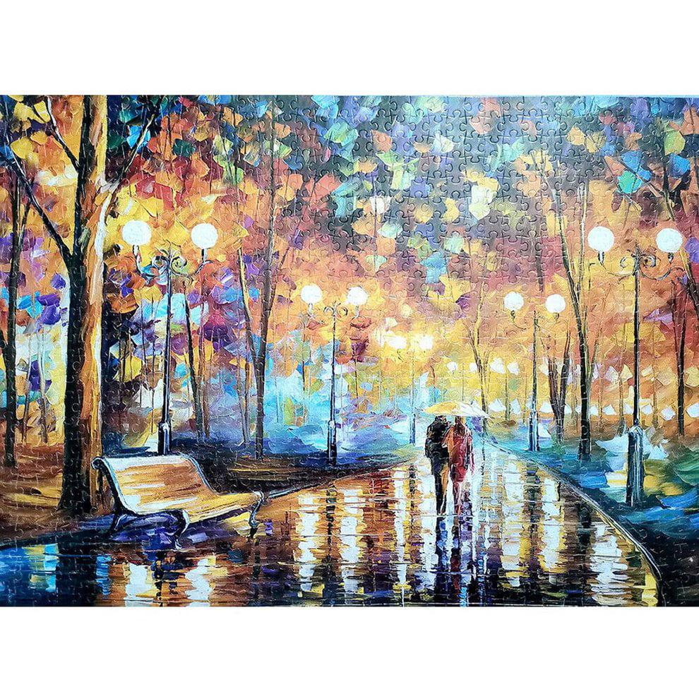 Rainy Night Walk paper Jigsaw Puzzle 1000PCS Floor Puzzle Decompression Game Toy 