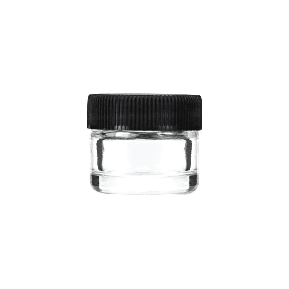 5ml Glass Screw Top Container Black Cap - 1 Gram - 250 Count