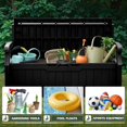 thumbnail image 5 of Flamaker 80 Gallon Storage Bench Outdoor Indoor, Durable All-Weather Seating with Hidden Storage, Lockable Deck Box for Garden, Patio, Poolside (Black), 5 of 14