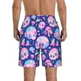 thumbnail image 3 of Kdxio colorful Skull mushroom rainbow Pattern Mens Casual Shorts - Drawstring Summer Beach Sports Shorts for Men, 3 of 5