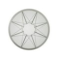 thumbnail image 2 of Maklaine Contemporary / Modern Gray Metal Round Dining Table with Glass Top, 2 of 5