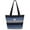 Blue Gray Black Stripes, variant on Cloth Tote Bag for Women with Pockets Heavy Duty Polyester Shoulder Purse, Daisy