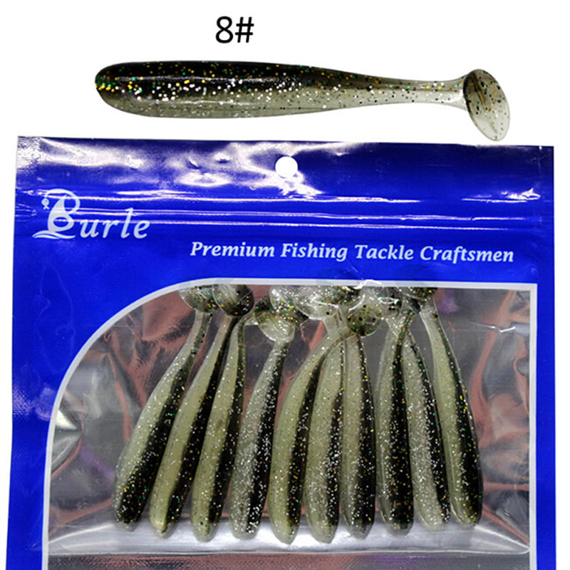 10pcs/set Soft Fake Fish Lures Baits 7cm/2g T Tail Soft Lure Fishing TackleWQ 