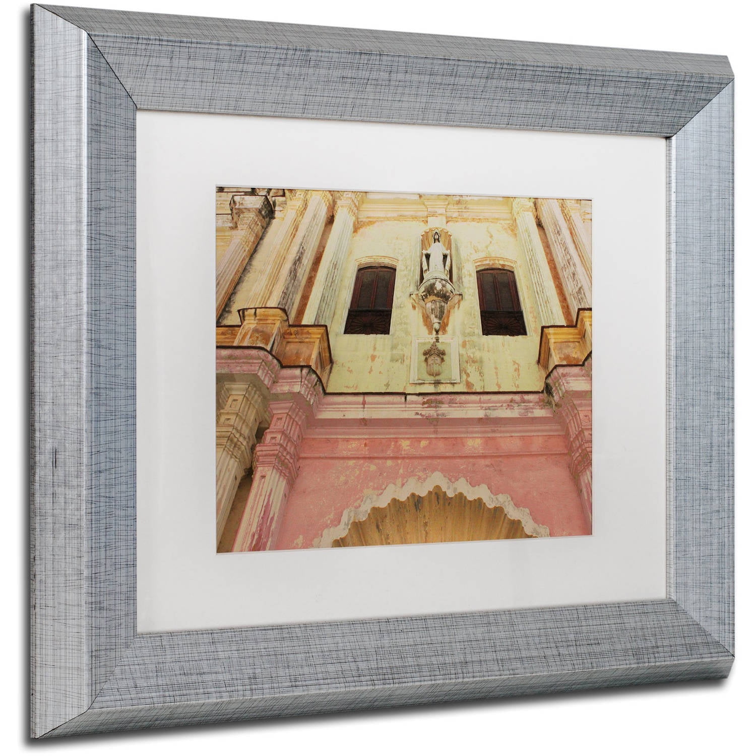 Trademark Fine Art 'Church in Havana' Canvas Art by Masters Fine Art, White Matte, Silver Frame
