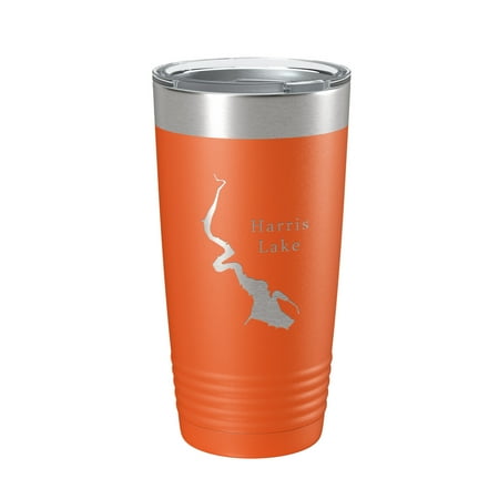 

Harris Lake Map Tumbler Travel Mug Insulated Laser Engraved Coffee Cup Alabama 20 oz Orange