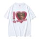 thumbnail image 5 of Camiseta con estampado de I Love My Boyfriend para hombre y mujer, camisa con estampado de León S Kennedy, Harajuku, moderna, 100% de algodón, de gran tamaño, 5 of 5