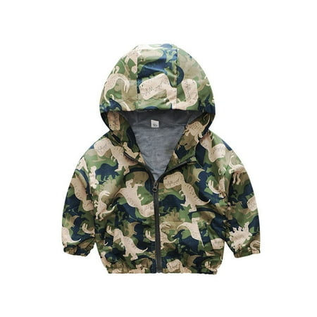 

Toddler Boys Cartoon Animal Hooded Coat Jacket Outwear Windproof Outfits