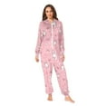 thumbnail image 4 of Adult Christmas Onesie Rabbit Bow Love Heart Adult Zipper One-Piece Pajamas Unisex Pajamas with Pockets, 4 of 6