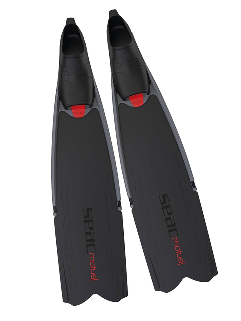 Seac Motus Long Blade Fin for Spearfishing and Freediving- Black 6.5-7