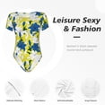 thumbnail image 4 of Balery Lilies Flowers Body de cuello redondo de manga corta para mujer Tops de manga corta Tops básicos-Large, 4 of 7