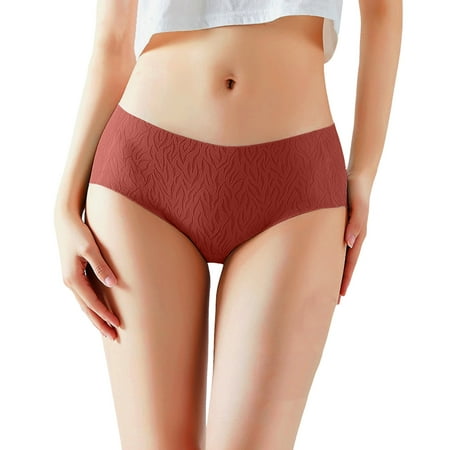 Xiaoxatg Women s Panties Women Underwear Ice Silk Mid Waist Underwear Jacquard Breathable Briefs Underwear for Women Firm