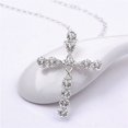 thumbnail image 4 of Huanledash Women 925 Sterling Silver Plated Cross Zircon Pendant Necklace Chain Jewelry, 4 of 4