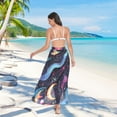 thumbnail image 7 of FORMRS Womens Long Sarong Beach Wrap Semi-Sheer Bikini Skirt Bathing Swimsuit Cover Up, Zodiac Stars, 7 of 7
