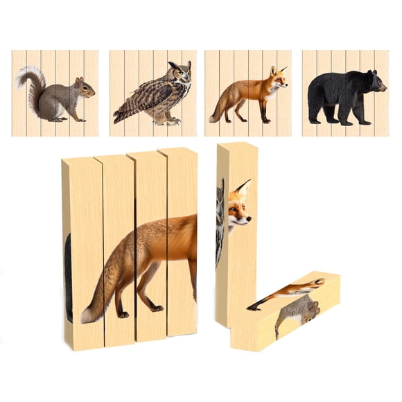Puzzle Toy Montessori & Me 4 en 1 Woodland Creature Toddler 2+