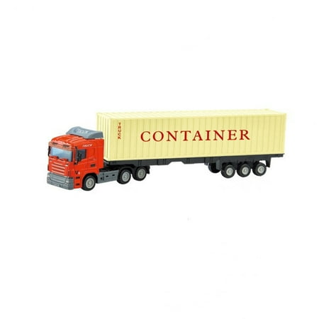 Inertial Container Trailer Truck Toys 1:64 Alloy Container Car Model Pull Back Car Toy for Gift