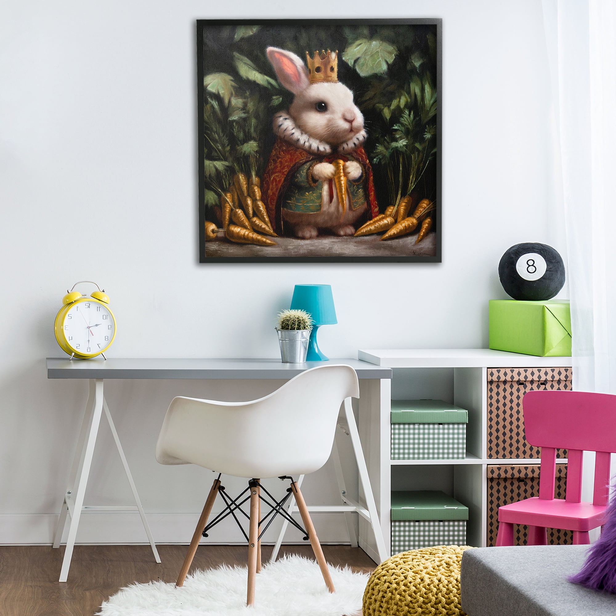 Stupell Industries Carrot Gold Royal Rabbit Black Framed Giclee Art, design by Lucia Heffernan