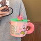 thumbnail image 3 of Taza de cerámica con mango grande de Bob Esponja, taza de agua para el hogar con tapa, muñeco de dibujos animados a prueba de polvo, taza Taza de Leche para pareja, 3 of 4