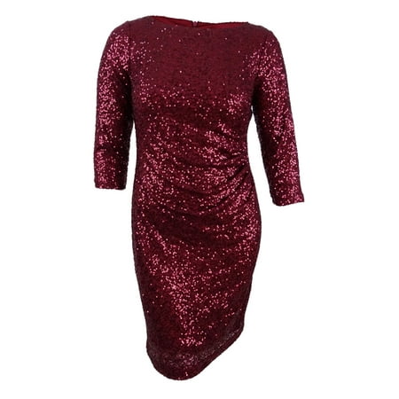 UPC 828659710107 product image for Jessica Howard Women's Sequined Ruched Sheath Dress (12, Wine) | upcitemdb.com