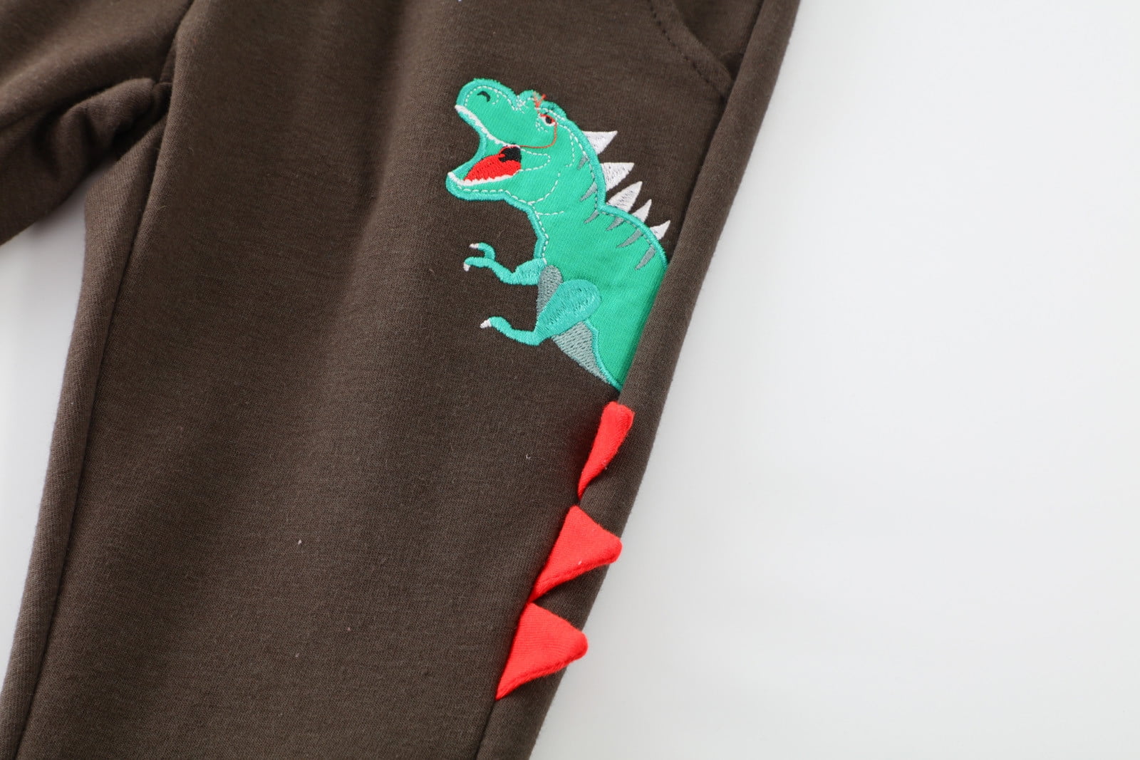 Kid Boy Animal Dinosaur Print Spike Design Elasticized Pants
