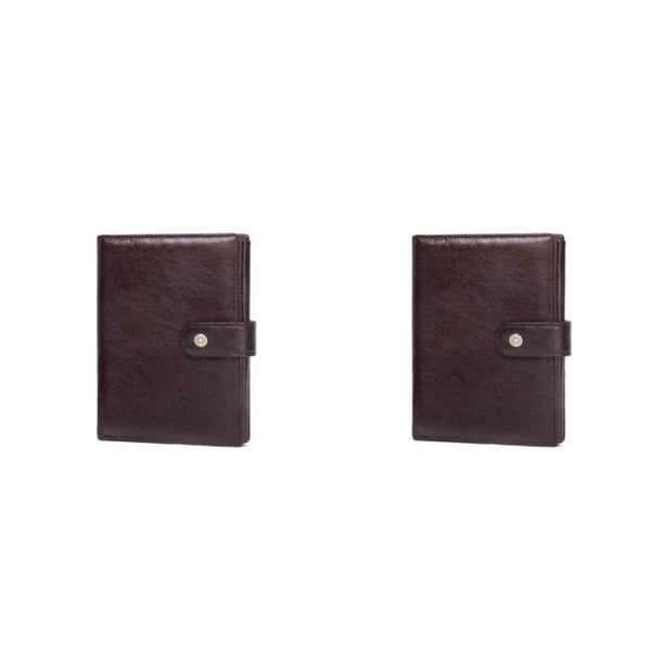 Cartera de almacenamiento Minnieouse de cuero plegable con cierre de cremallera color Café 2Conjunto