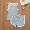 thumbnail image 3 of Ensemble de Vêtements Tendance pour Bébés Filles et Garçons, Débardeur Sans Manches à Col Rond et Short, 3 of 4