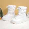 thumbnail image 2 of Quealent Boys Girls Winter Snow Boots Slip Resistant Outdoor Cold Weather Boots with Faux Furry Lining White for Size 12, 2 of 6