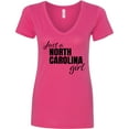 thumbnail image 3 of Inktastic Just a North Carolina Girl Born and Raised Women's V-Neck T-Shirt, 3 of 5