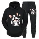 thumbnail image 3 of Chándal de hombre con dibujos de bulldog francés, sudadera con capucha, pantalones deportivos, pantalones de moda para correr, estilo clásico informal para amantes de los perros, 3 of 4
