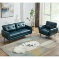 thumbnail image 6 of AODAILIHB 61" Mini Leather Arm Couch Set of 2, 2 Seater Modern L-Shaped Sofa, Mid Century Modern Small Comfy Loveseat Sofa for Living Room, Bedroom, Office（2，Blue）, 6 of 9