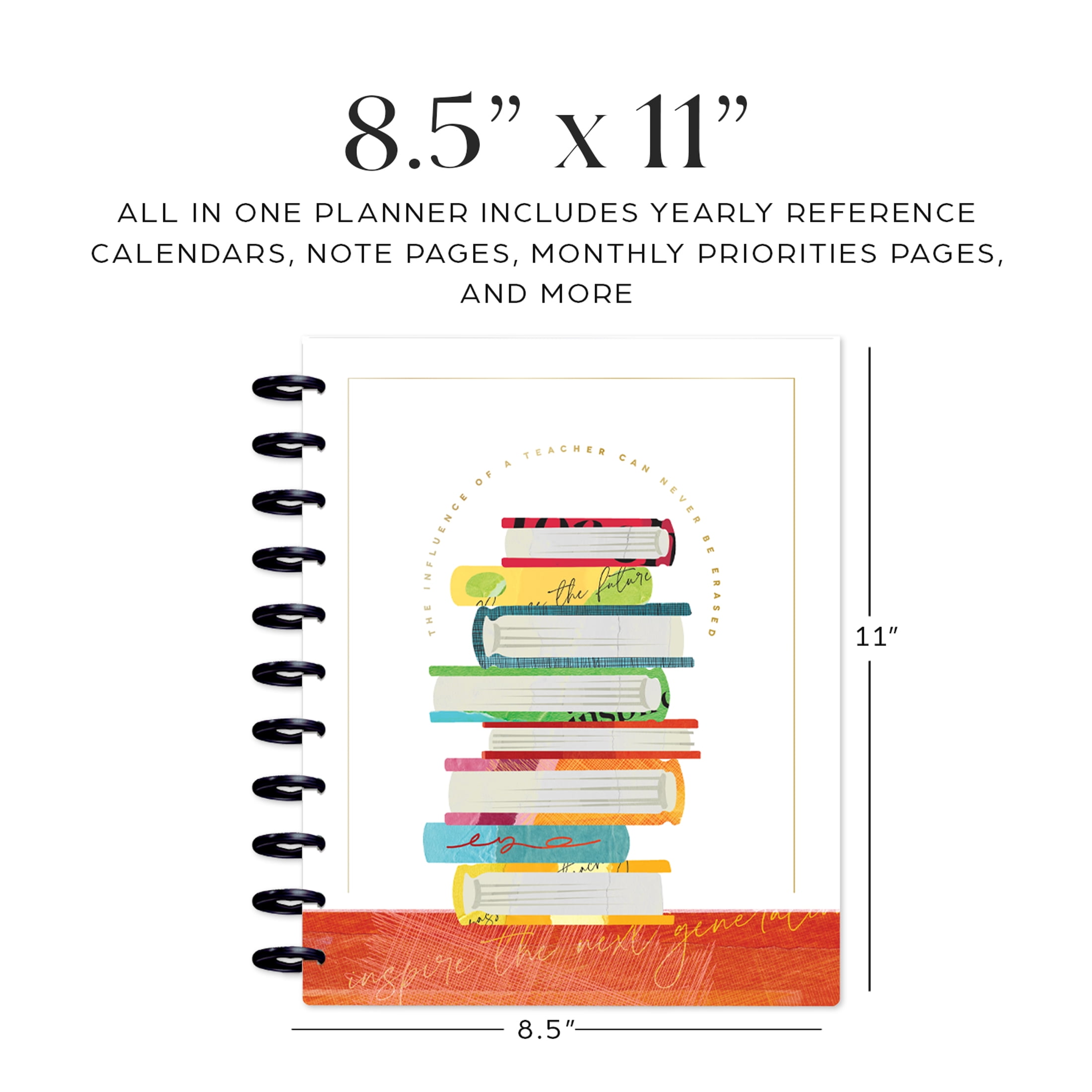 Happy Planner Monthly Weekly Big Planner (8.5” x 11”) Learn & Inspire 15-Month April 2026-June 2027, disc bound system