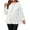 White, variant on Cogild Plus Sweaters for Womens Plus Long Sleeves Shirts for Womesn Plus Size Shirts for Women's Long Sleeve Flowing Shirt with Elegant Pleats for Formal Casual Wear