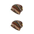 thumbnail image 3 of Transemion Bonnet Décontracté Musulman Hijab Imprimé Floral Turban Coloré Protection des Oreilles Ajustable Bonnet de Nuit pour Femmes Café Floral 2Set, 3 of 6