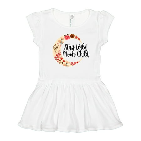 

Inktastic Baby Stay Wild Moon Child Crescent Moon with Flowers Gift Toddler Girl Dress