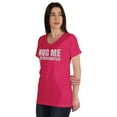 thumbnail image 4 of Inkmeso Hug Me I'm Vaccinated Funny Pro-Vaccine Women Shirt V-neck T-shirt, 4 of 9